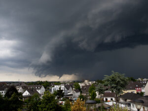 Dramatic storm approaching town