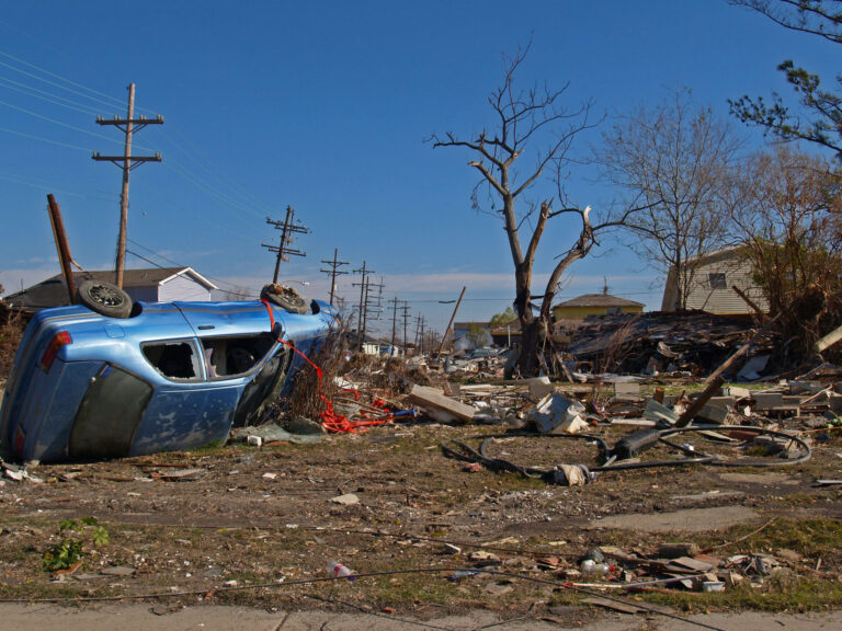 Tornado devastation in town