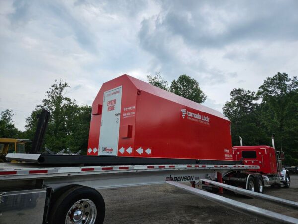 Community Tornado Shelter in transit for delivery