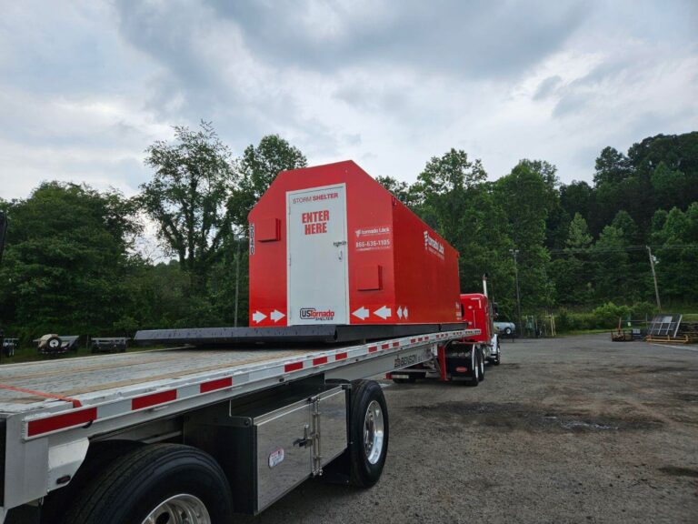 Delivering a US Tornado Shelter rental unit