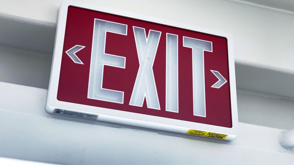 Tornado Shelter Exit Sign