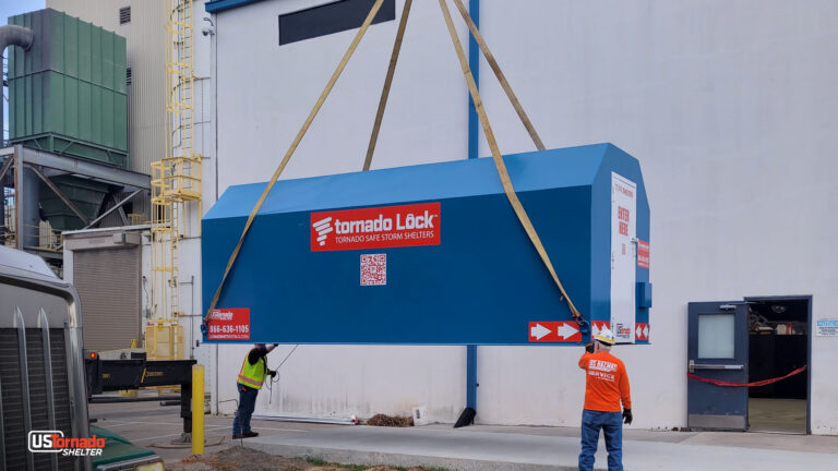 CS Series tornado shelter being installed on site