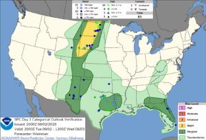 NOAA SPC Convective Outlook Map for June 03, 2026 -- Marks