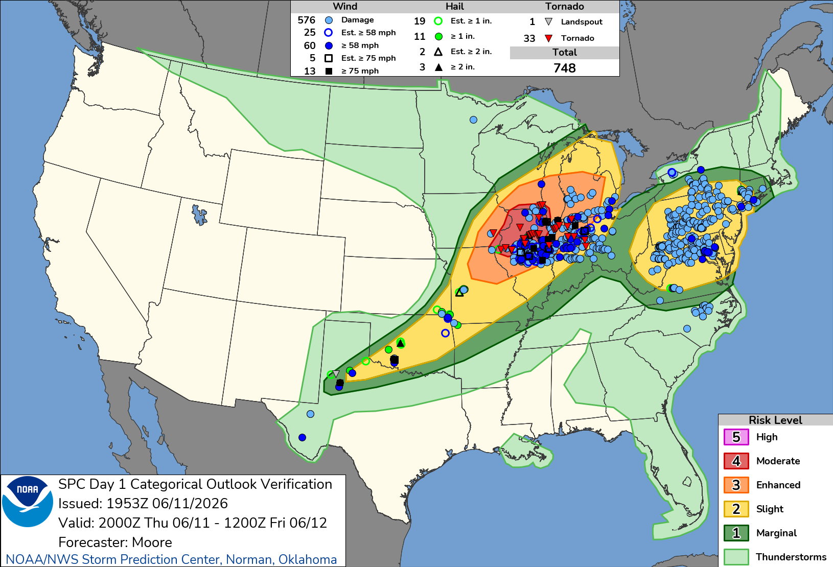 SPC Storm Reports Map