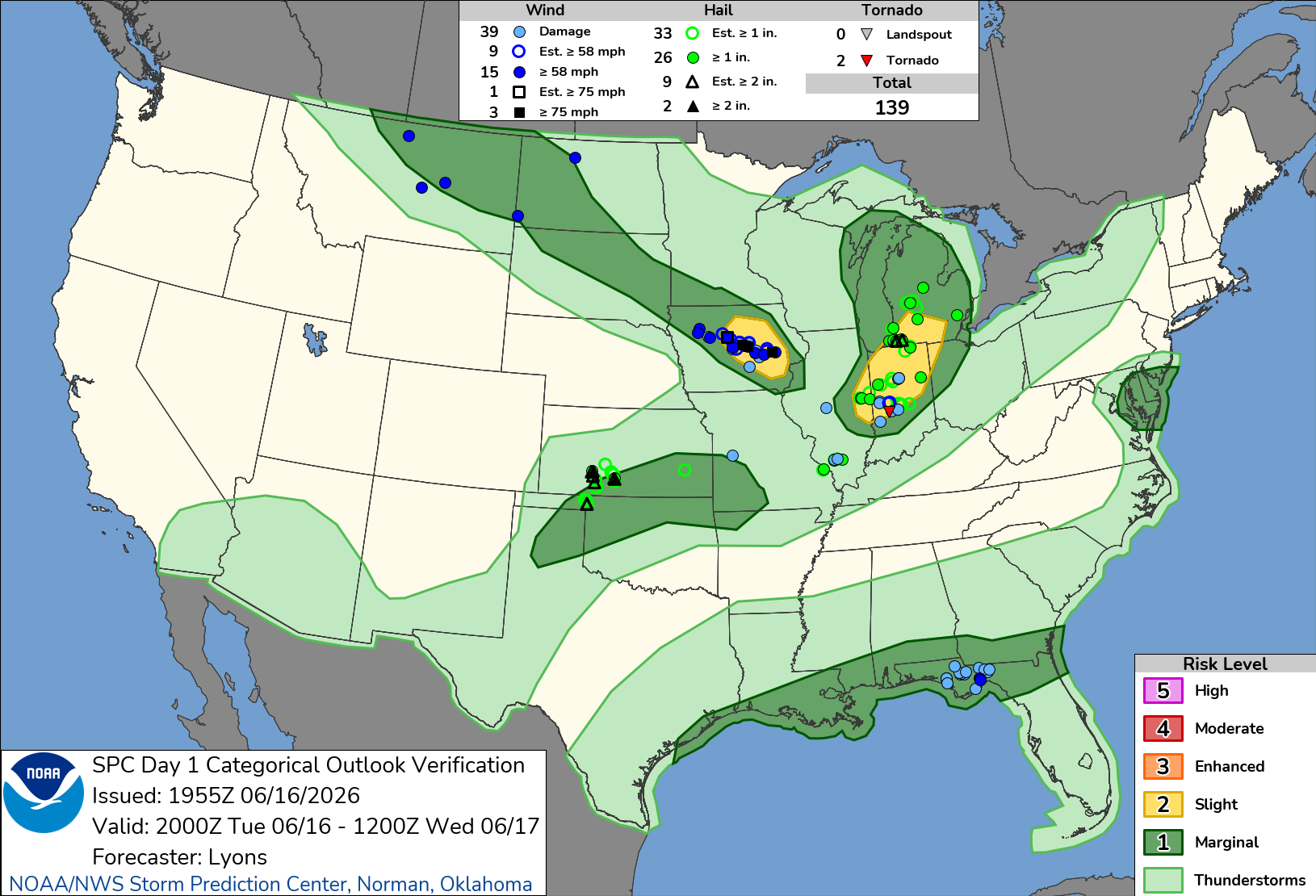 SPC Storm Reports Map