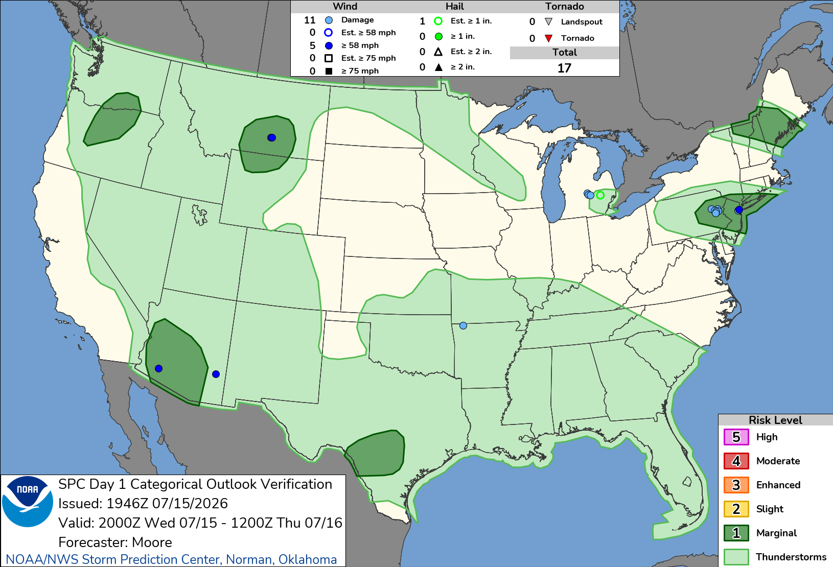SPC Storm Reports Map