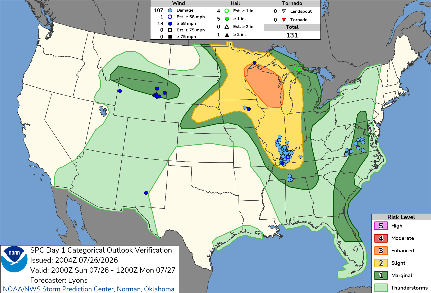 SPC Storm Reports Map