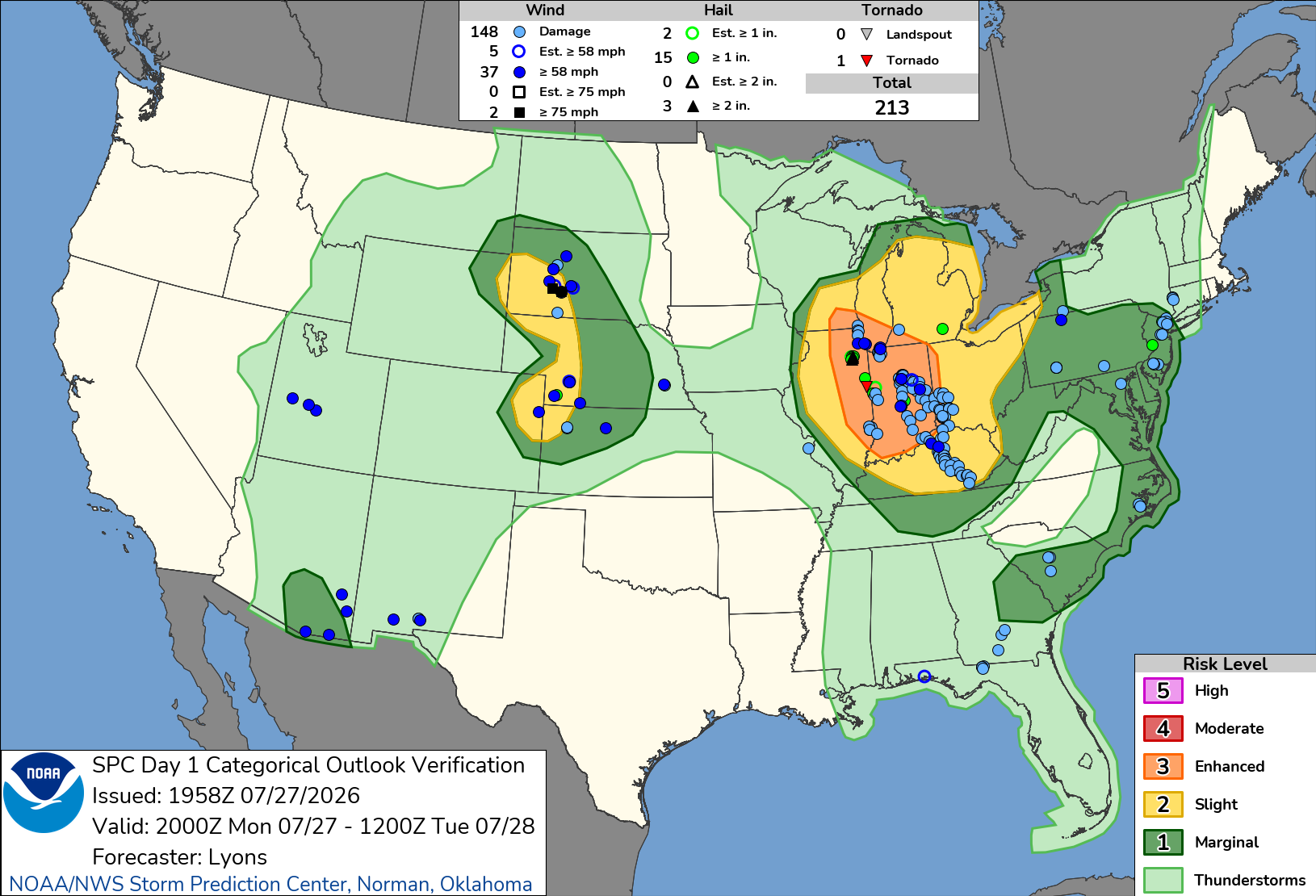 SPC Storm Reports Map