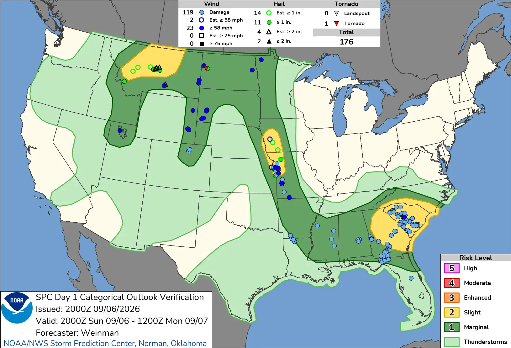 SPC Storm Reports Map