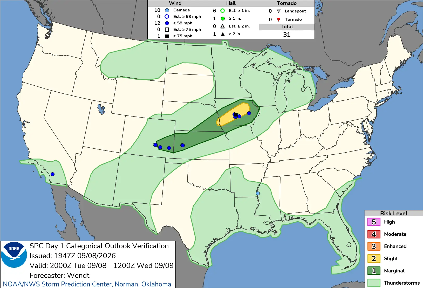 SPC Storm Reports Map