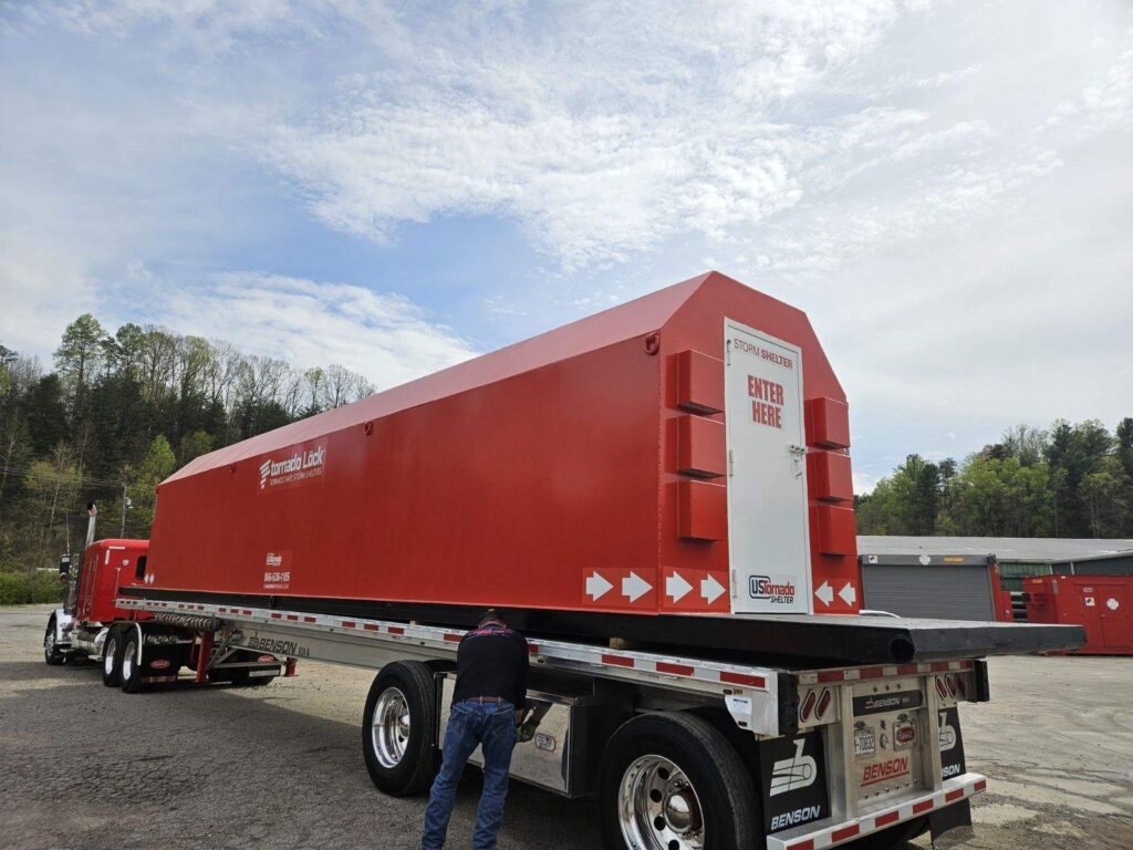 Commercial tornado shelter installed for factory workers